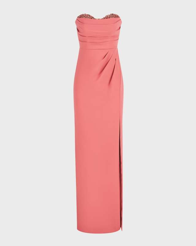 Anastasia Strapless Jewel-Embellished Gown